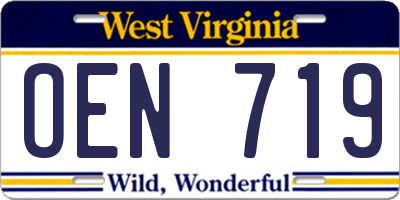 WV license plate OEN719