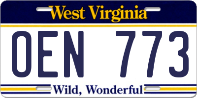 WV license plate OEN773