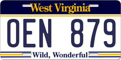 WV license plate OEN879