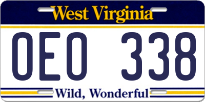 WV license plate OEO338