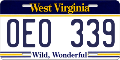 WV license plate OEO339