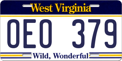 WV license plate OEO379
