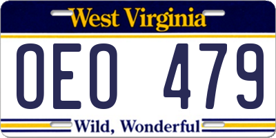 WV license plate OEO479