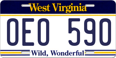 WV license plate OEO590
