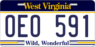 WV license plate OEO591