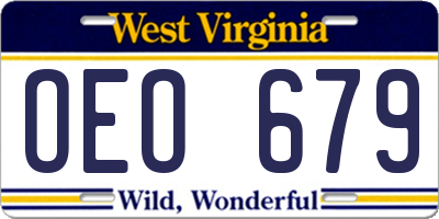 WV license plate OEO679