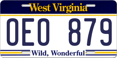 WV license plate OEO879