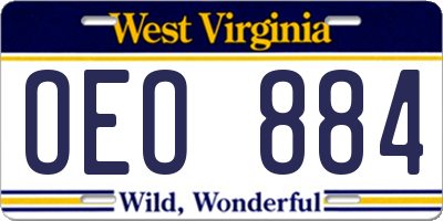 WV license plate OEO884