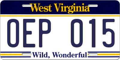 WV license plate OEP015