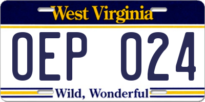 WV license plate OEP024