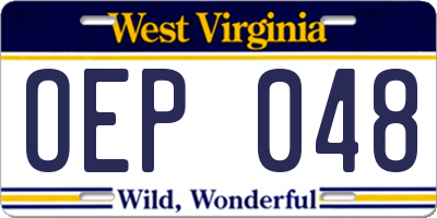WV license plate OEP048