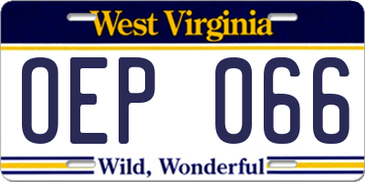 WV license plate OEP066