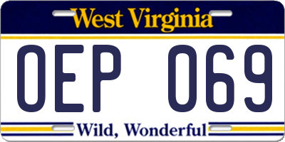 WV license plate OEP069