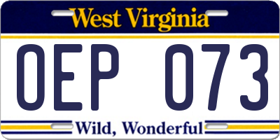 WV license plate OEP073