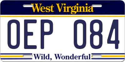 WV license plate OEP084