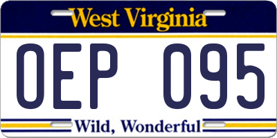 WV license plate OEP095