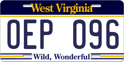 WV license plate OEP096