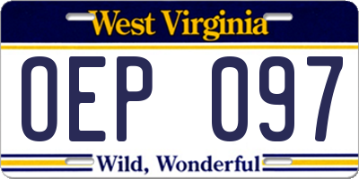 WV license plate OEP097