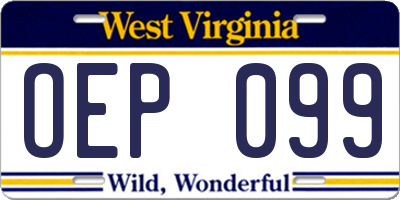 WV license plate OEP099