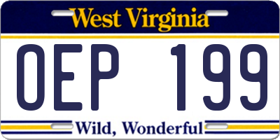 WV license plate OEP199