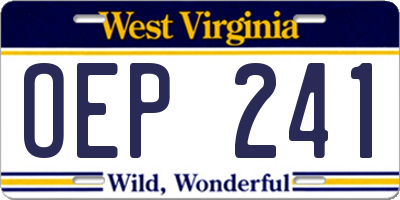 WV license plate OEP241