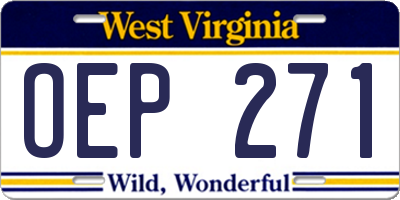 WV license plate OEP271