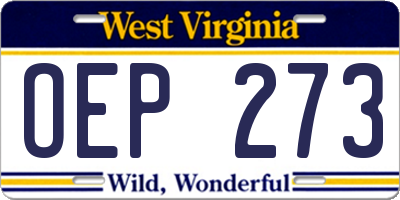 WV license plate OEP273