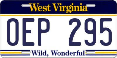 WV license plate OEP295