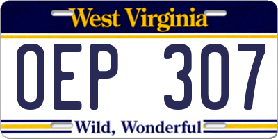 WV license plate OEP307