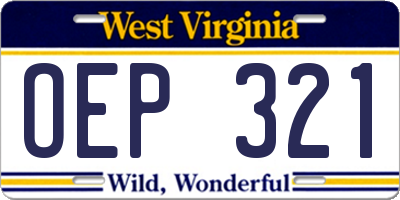 WV license plate OEP321