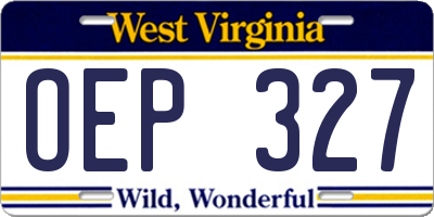 WV license plate OEP327