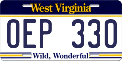 WV license plate OEP330