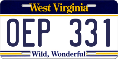 WV license plate OEP331