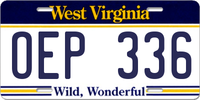WV license plate OEP336