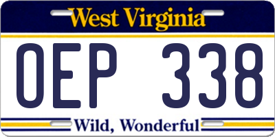 WV license plate OEP338