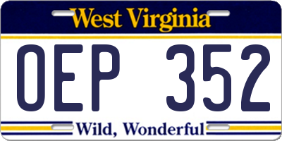 WV license plate OEP352