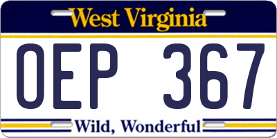 WV license plate OEP367