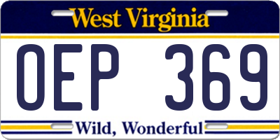 WV license plate OEP369