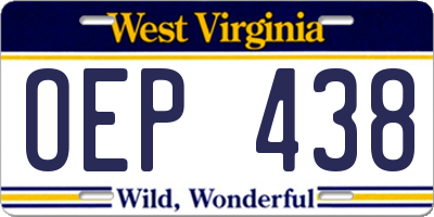 WV license plate OEP438