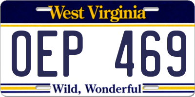 WV license plate OEP469