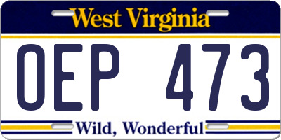 WV license plate OEP473