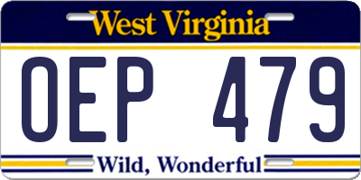 WV license plate OEP479