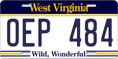 WV license plate OEP484