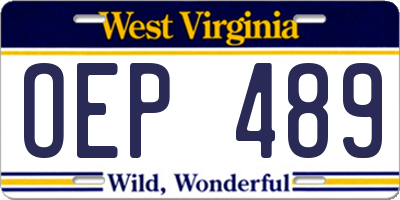 WV license plate OEP489