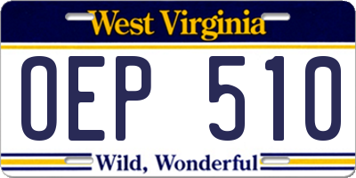 WV license plate OEP510
