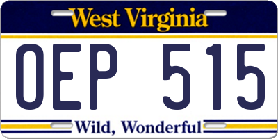 WV license plate OEP515