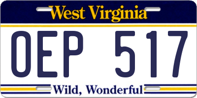 WV license plate OEP517