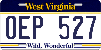 WV license plate OEP527