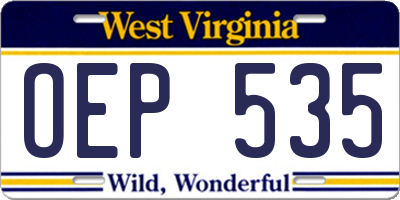 WV license plate OEP535