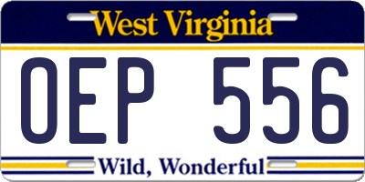 WV license plate OEP556